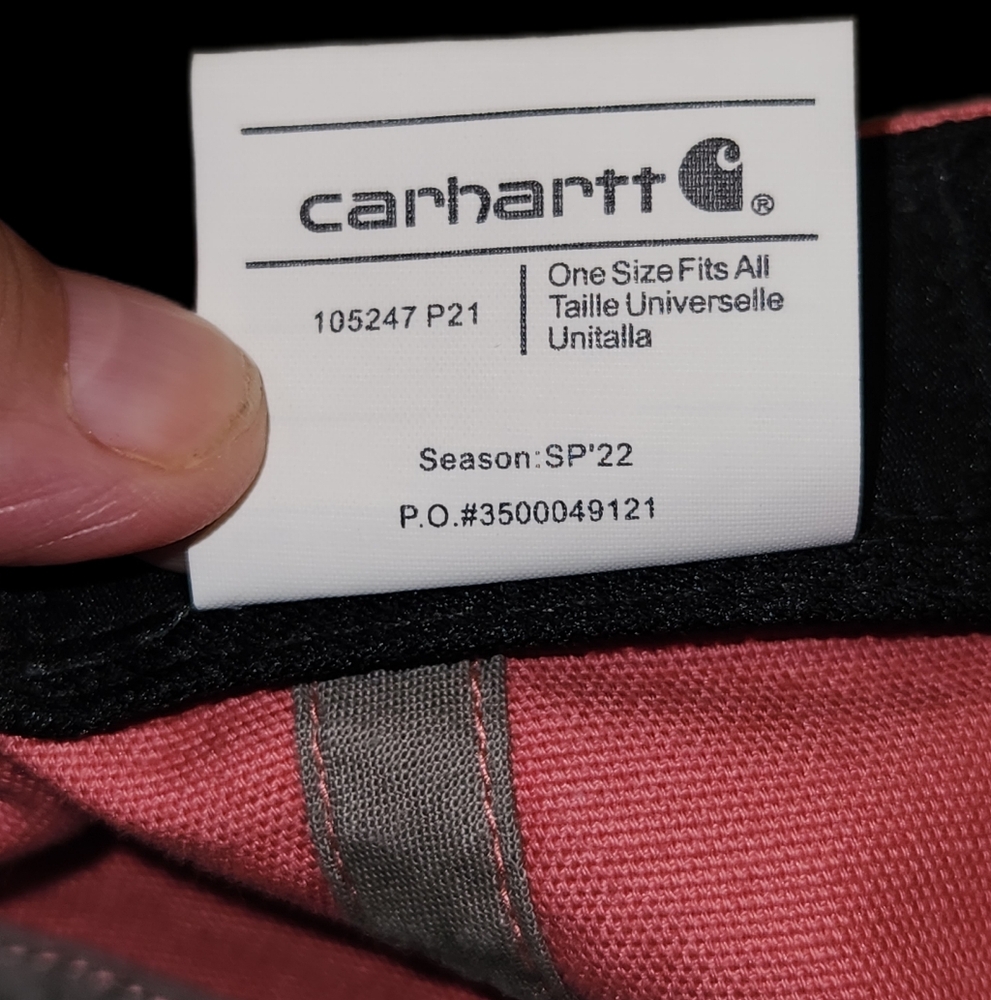 Carhartt Womens Pink & White Canvas Script Graphic Classic Ball Cap One Size - Picture 6 of 8